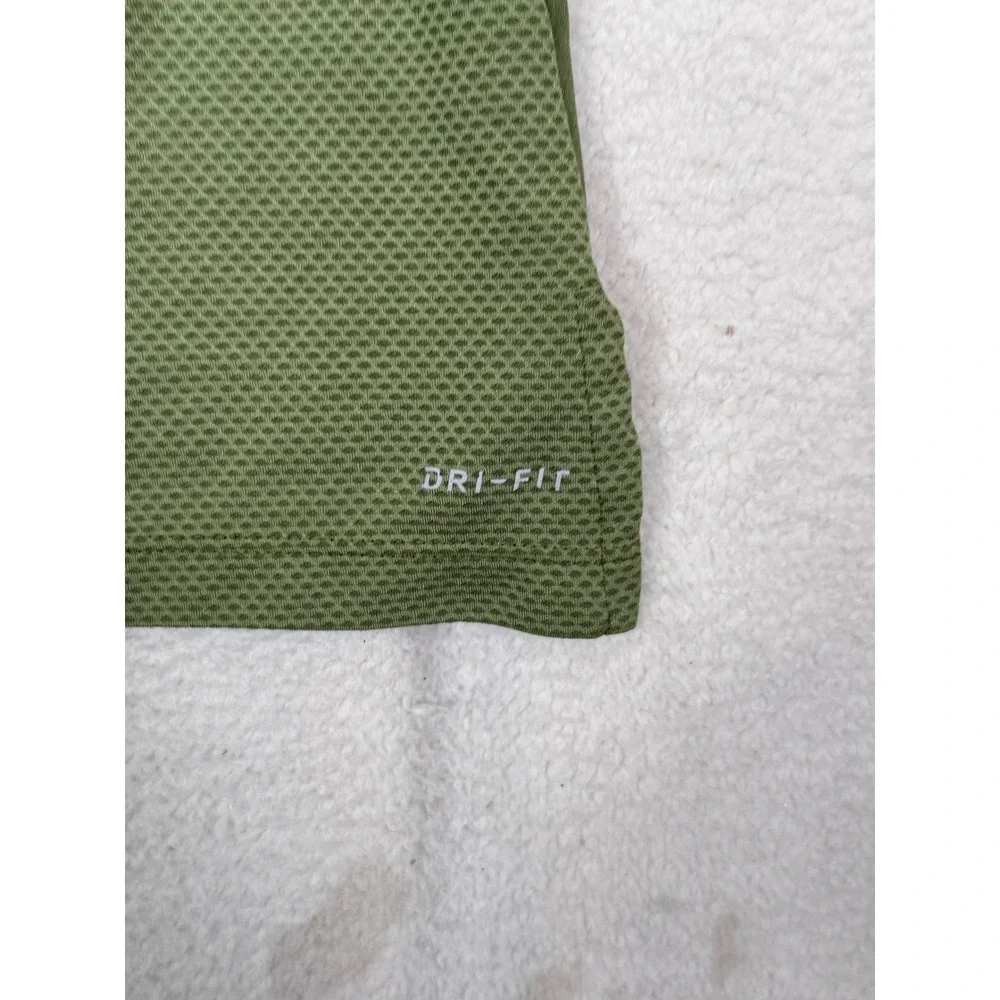 Nike Womens Dri-FIT Running Tank and Fly Shorts Set Olive Green Black Medium